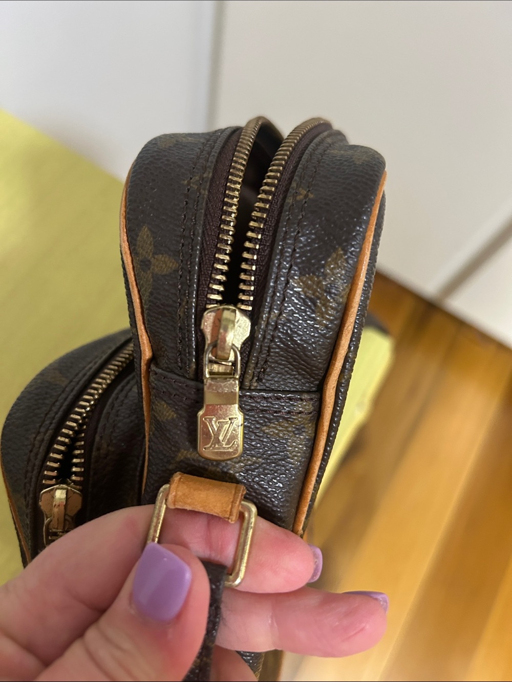 Louis Vuitton Monogram Crossbody Bag in Brown and Tan - Picture 12 of 13